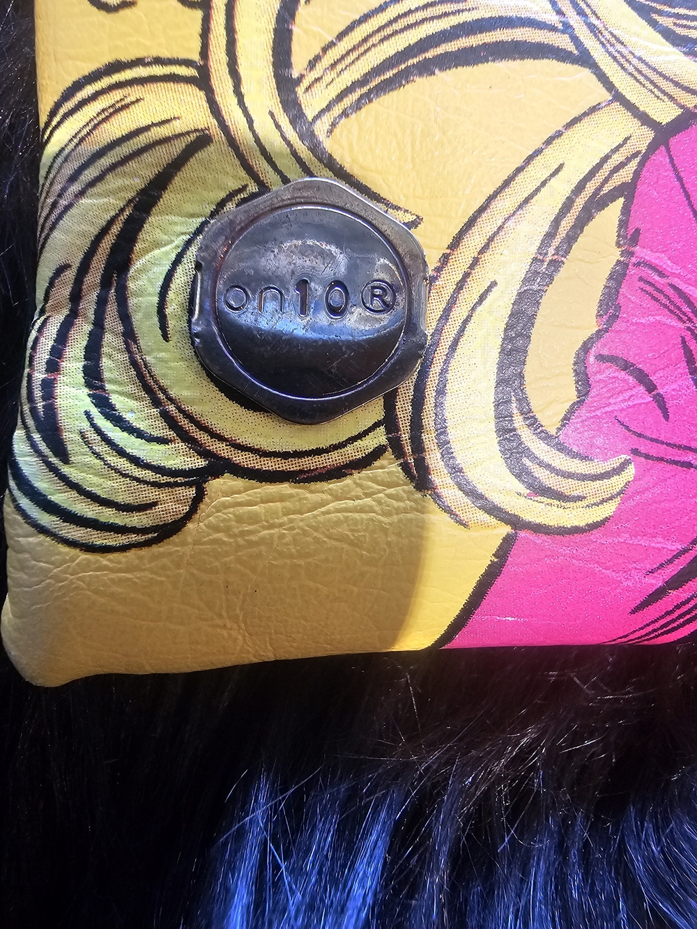 Yellow Comic-Print Mini Bag with Pink Accent - Picture 3 of 5